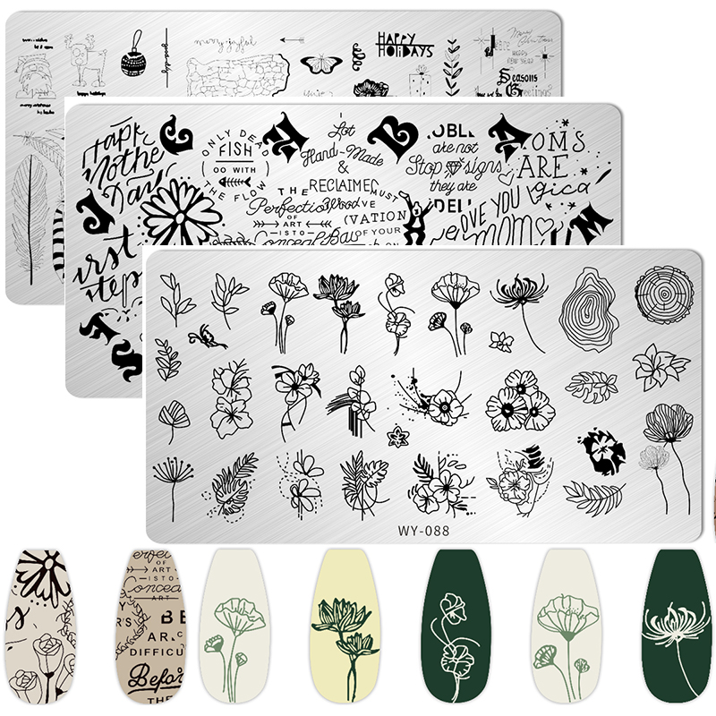 3D Printing Templates Free - Leaves Flower Nail Art Stamping Plates