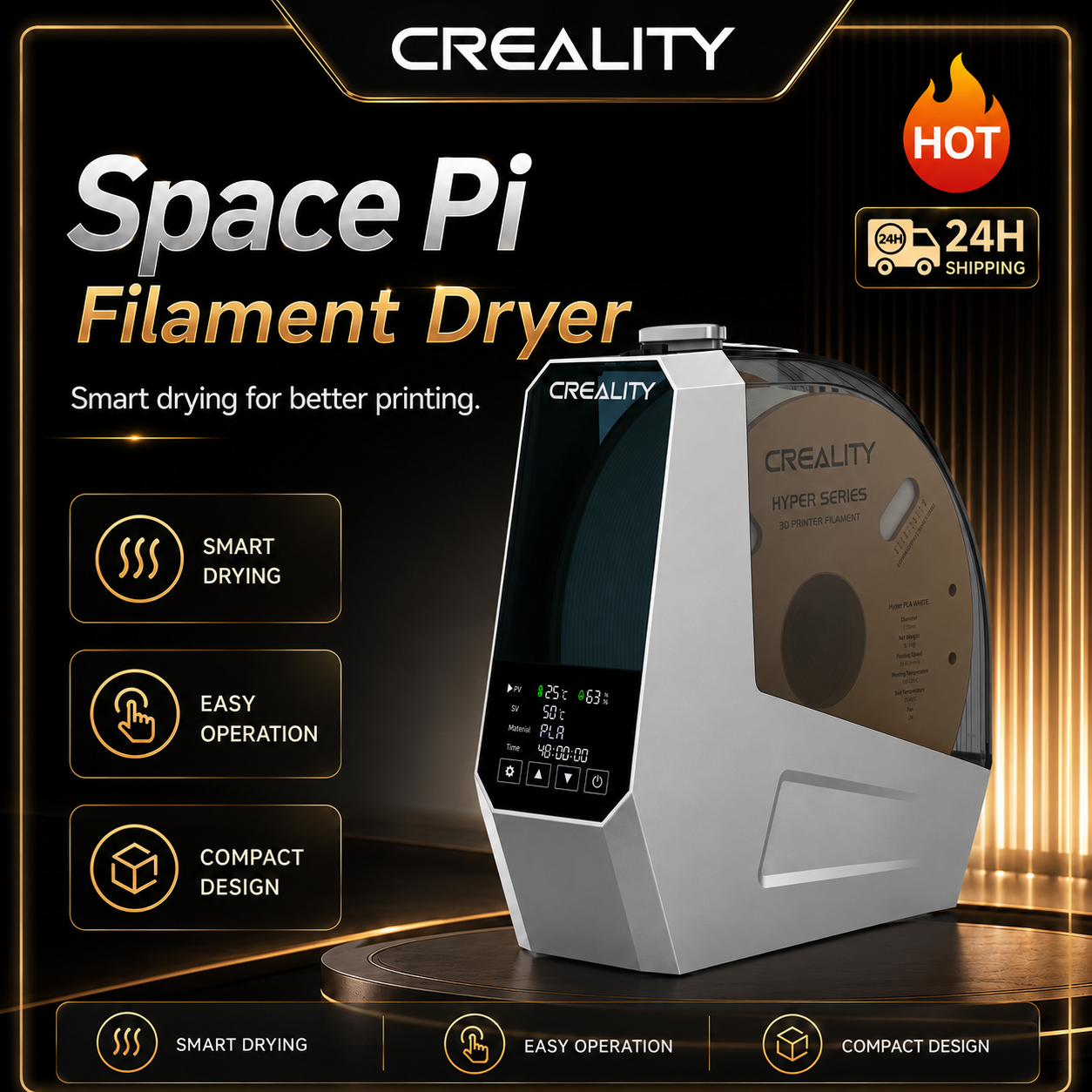 3D Printing Deck Box - Creality Space Pi Filament Dryer 360°