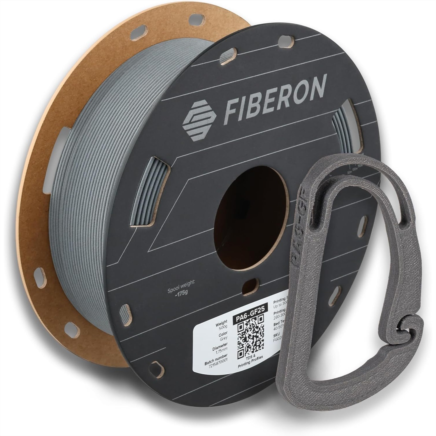 3D Printing Nylon Filament - Glass Fiber Nylon Filament 1.75mm Grey