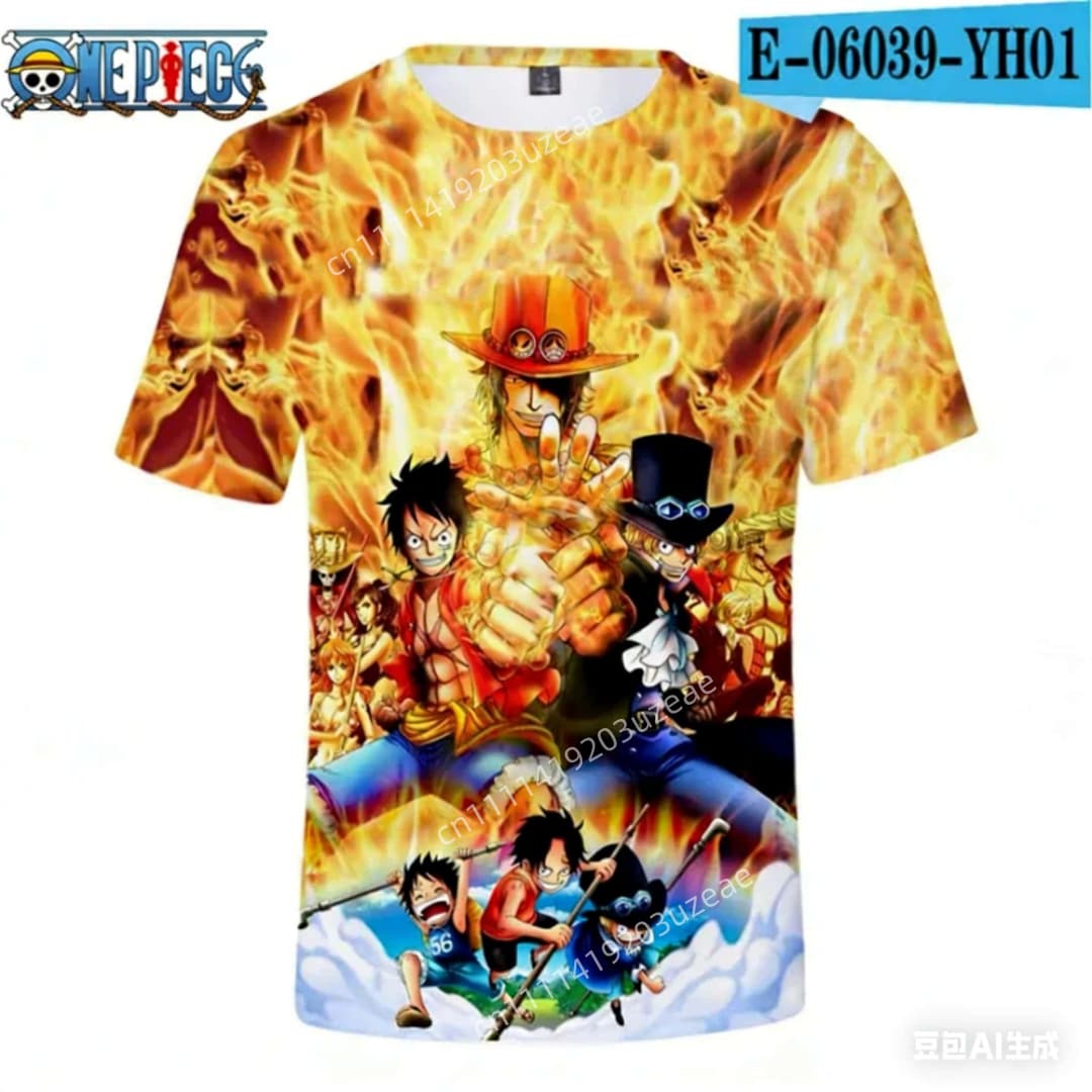 One Piece Anime T Shirt Ace Lu - 3D Printing Luffy บทวิจารณ์และราคา