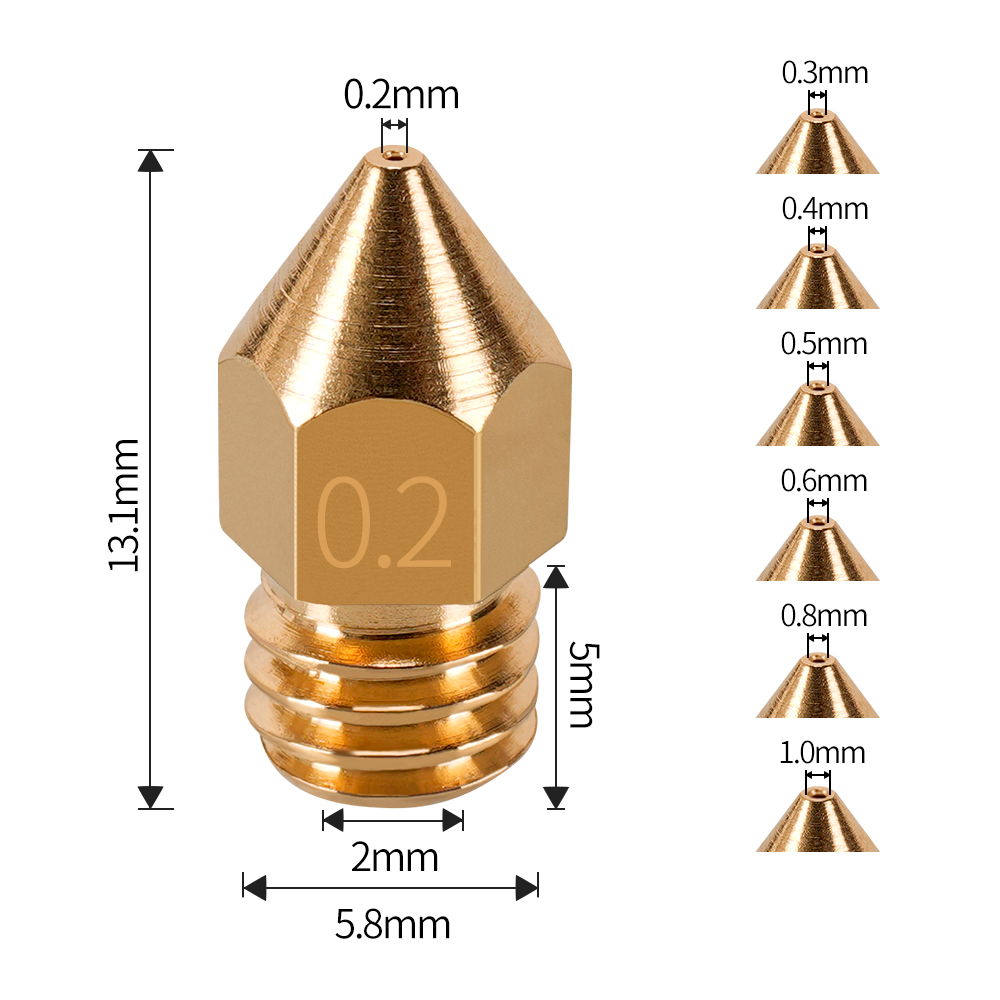 MK7 MK8 Nozzle 0.4mm 0.3mm 0.2 - 3D Printing Cnc บทวิจารณ์และราคา