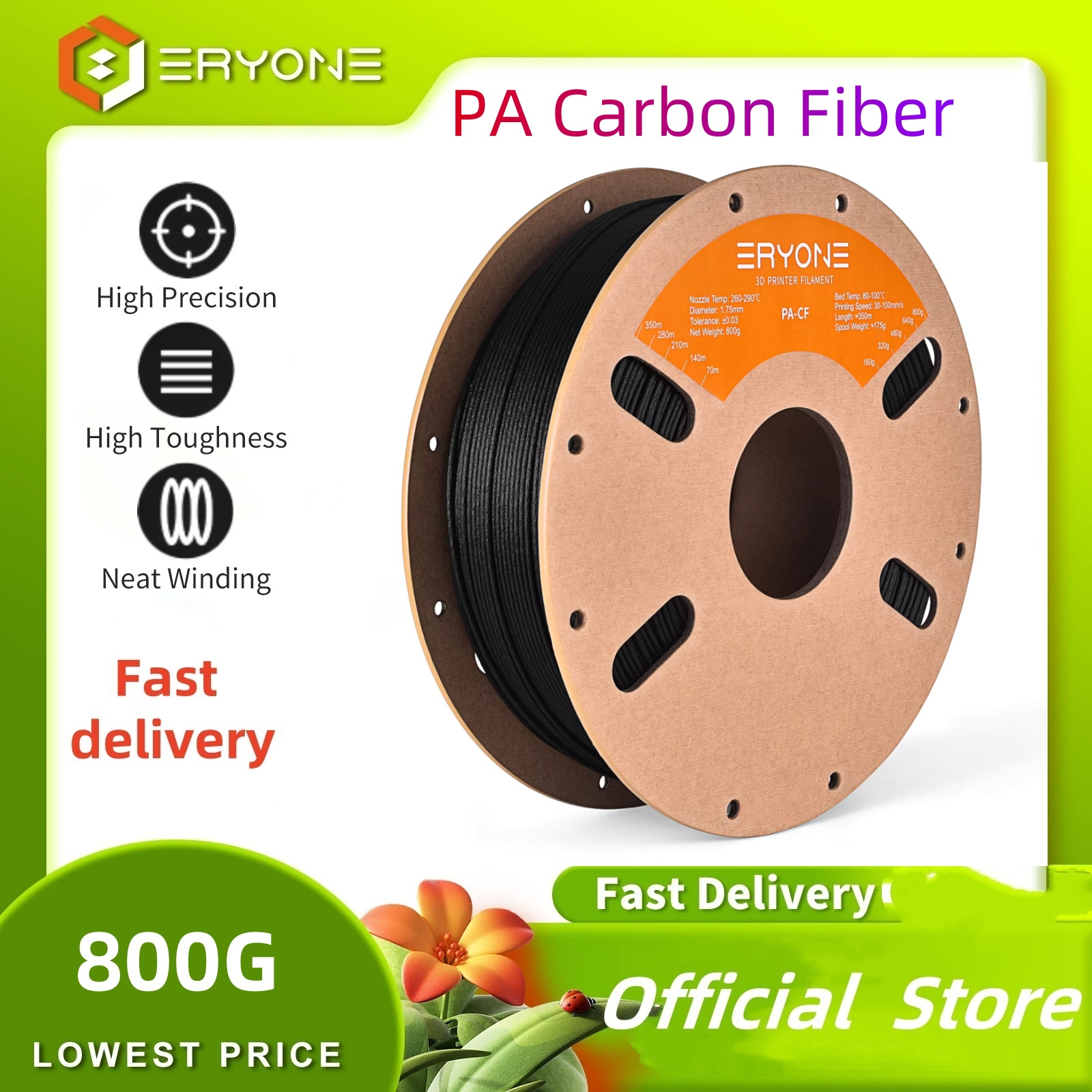 ERYONE 800G Nylon Carbon Fiber - 3D Printing Nylon Filament บทวิจารณ์และราคา