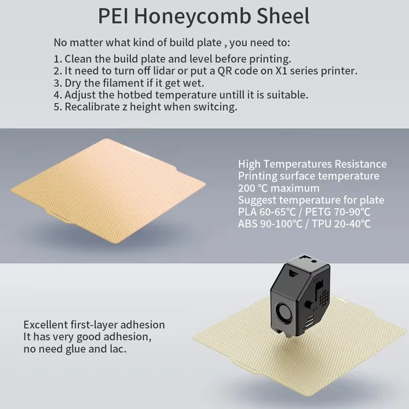 For Bambu Lab PEI Honeycomb Sh - 3D Printing X1 Carbon บทวิจารณ์และราคา