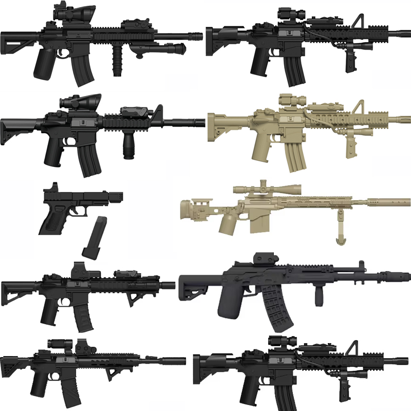Military Soldiers Figures Gun  - 3D Printing Lego Bricks บทวิจารณ์และราคา