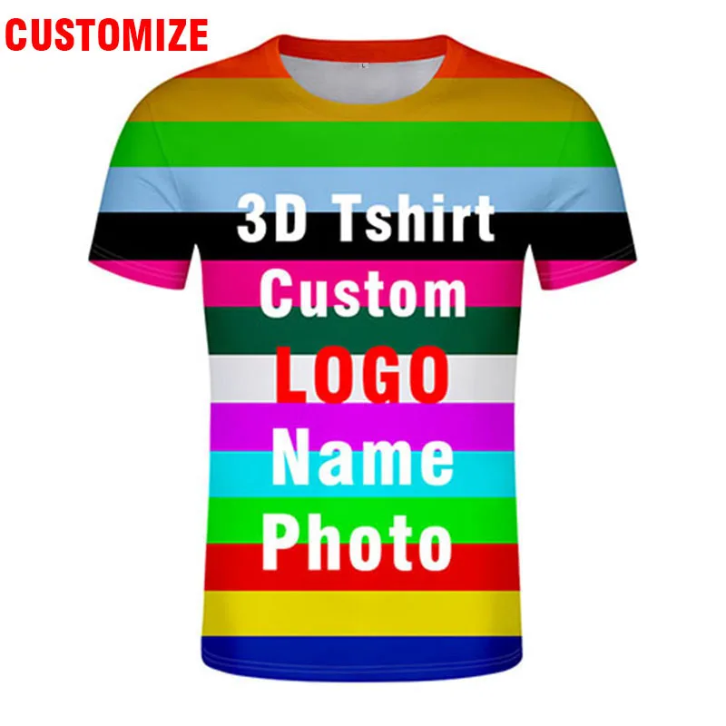 3D youth t shirt male free cus - 3D Printing Logo บทวิจารณ์และราคา