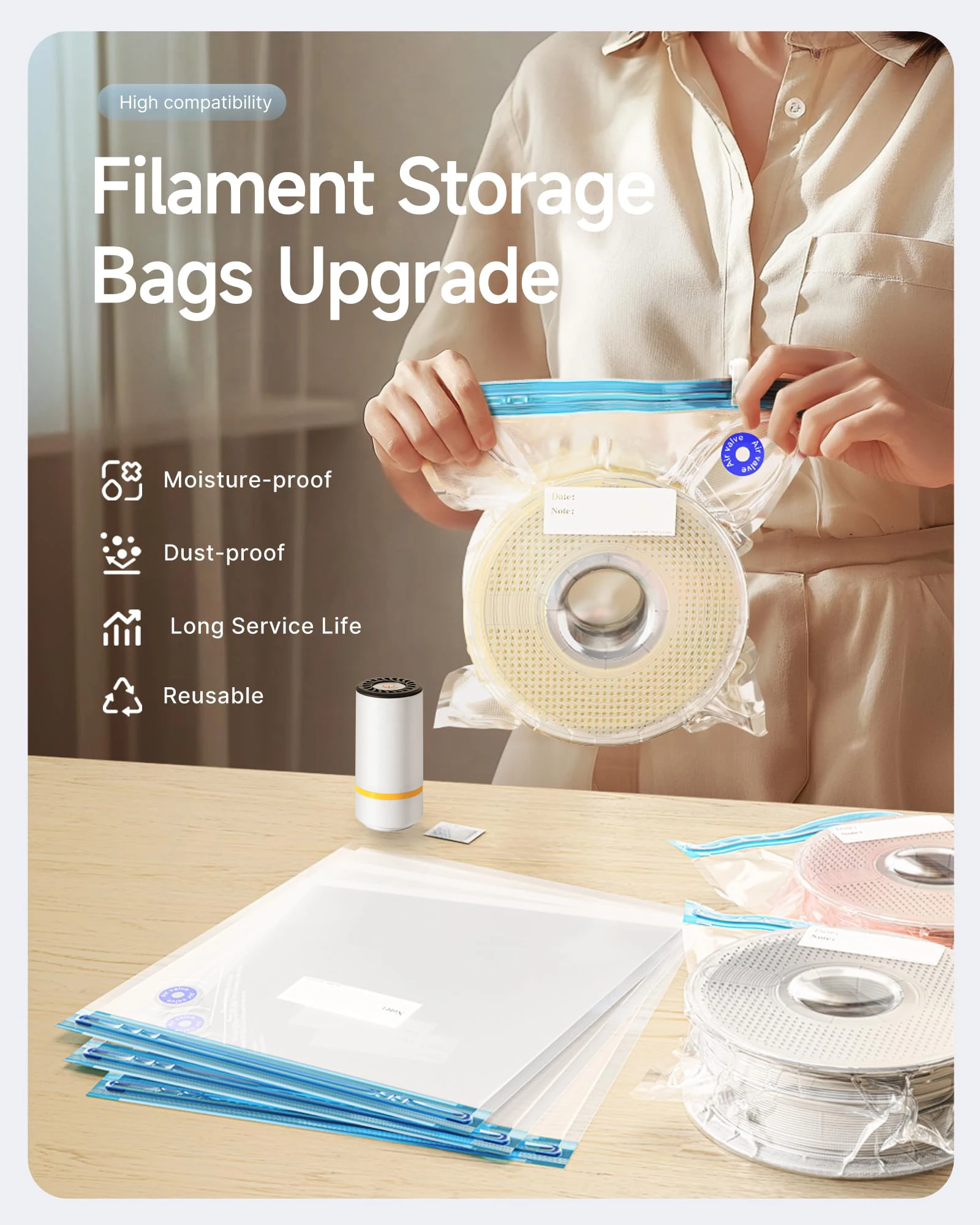 3D Printer Filament Vacuum Bag - 3D Printing Cnc บทวิจารณ์และราคา