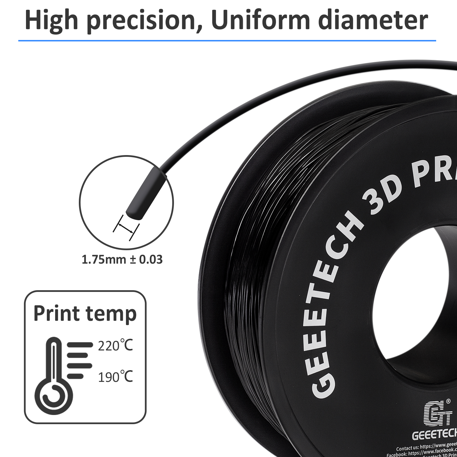 GEEETECH 10Kg In One Box 1.75m - 3D Printing Deck Box บทวิจารณ์และราคา