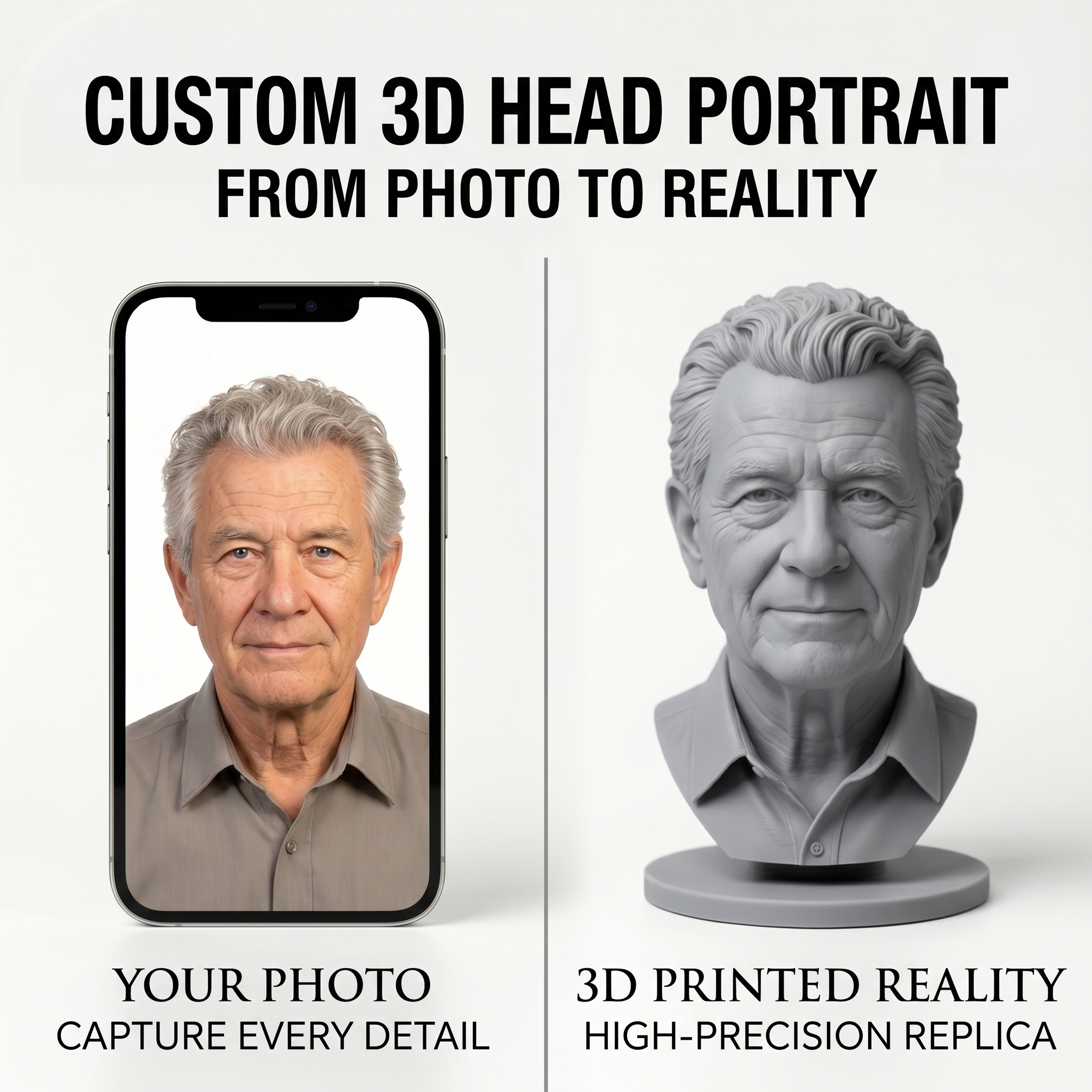 Custom 3D Bust Figurine, Perso - 3D Printing Liquid บทวิจารณ์และราคา